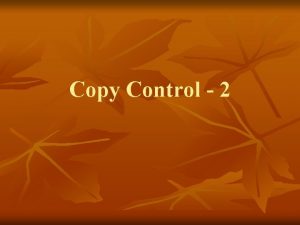 Copy Control 2 Assignment Operator Overload n n