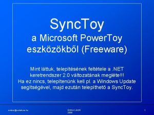 Sync Toy a Microsoft Power Toy eszkzkbl Freeware