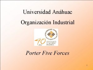 Universidad Anhuac Organizacin Industrial Porter Five Forces 1