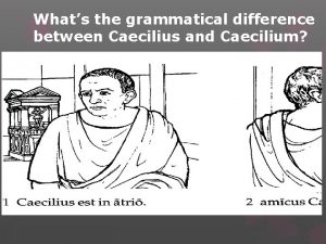 Whats the grammatical difference between Caecilius and Caecilium