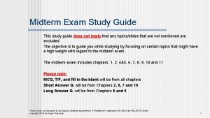 Midterm Exam Study Guide This study guide does