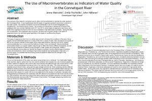 The Use of Macroinvertebrates as Indicators of Water