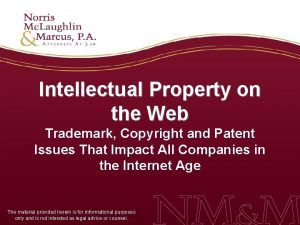 Intellectual Property on the Web Trademark Copyright and