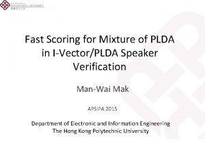 Fast Scoring for Mixture of PLDA in IVectorPLDA