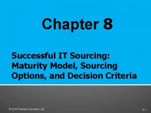Chapter 8 Successful IT Sourcing Maturity Model Sourcing