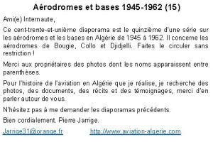 Arodromes et bases 1945 1962 15 Amie Internaute