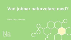 Vad jobbar naturvetare med Marita Ters utredare Vem