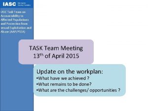 IASC Task Team on Accountability to Affected Populations