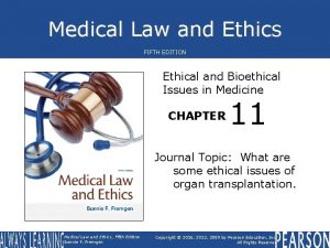 Medical Law and Ethics FIFTH EDITION Ethical and