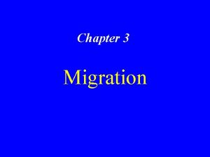 Chapter 3 Migration Why People Migrate Reasons for