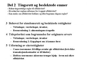 Del 2 Tingsrett og beslektede emner Bidrar tingsrettslige