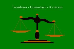 Trombza Hemostza Krvcen Fyziologie krevnho sren Zkladn homeostatick