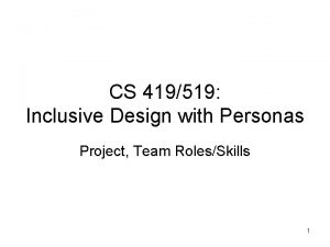 CS 419519 Inclusive Design with Personas Project Team