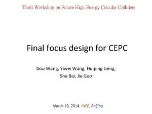 Third Workshop on Future High Energy Circular Colliders