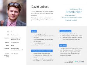 David Lubars Seeking new ideas Freethinker I dont