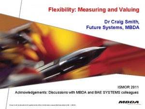 Flexibility Measuring and Valuing Dr Craig Smith Future
