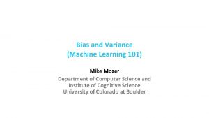 High bias low variance introduction to machine learning