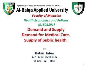 Faculty of Medicine Health Economics and Policies 31505391