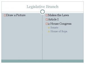 How to draw the legislative branch