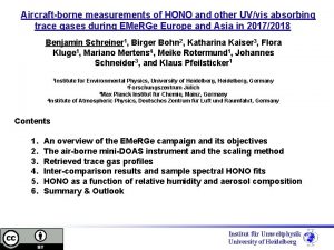 Aircraftborne measurements of HONO and other UVvis absorbing