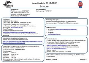 Kausitiedote 2017 2018 Enuoret Valmentajat Petri Jermoranta p