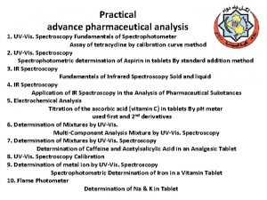 Uv vis spectroscopy in pharmaceutical analysis Uv vis spectroscopy in pharmaceutical analysis