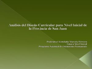 Anlisis del Diseo Curricular para Nivel Inicial de