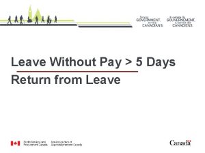 Leave Without Pay 5 Days Return from Leave