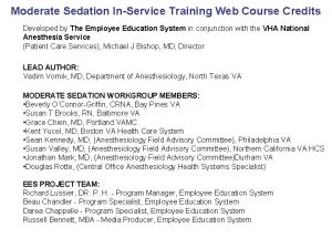 Moderate Sedation InService Training Web Course Credits Developed