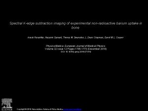 Spectral Kedge subtraction imaging of experimental nonradioactive barium