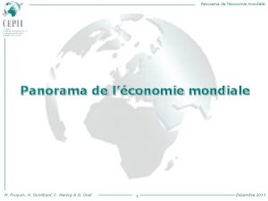 Panorama de lconomie mondiale M Fouquin H Guimbard