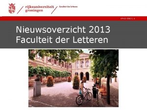 faculteit der letteren 19 12 2013 1 Nieuwsoverzicht