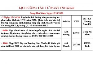 LCH CNG TC T NGY 15102020 Sng Th