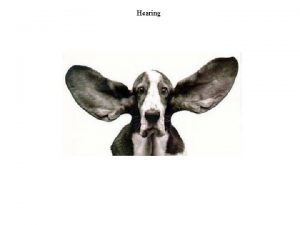 Hearing Outer ear The ear has three functional
