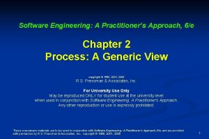 Software Engineering A Practitioners Approach 6e Chapter 2