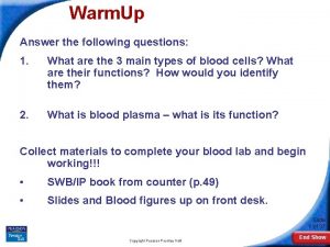 Warm Up Answer the following questions 1 What