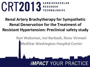 Renal Artery Brachytherapy for Sympathetic Renal Denervation for