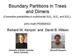 Boundary Partitions in Trees and Dimers Connection probabilities