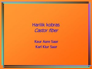 Harilik kobras Castor fiber Kaur Aare Saar Karl