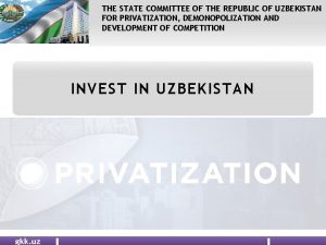 THE STATE COMMITTEE OF THE REPUBLIC OF UZBEKISTAN