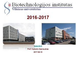 2016 2017 www ibt lt Prof Kstutis Sasnauskas