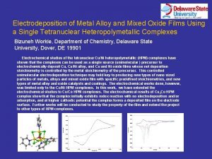 Electrodeposition of Metal Alloy and Mixed Oxide Films