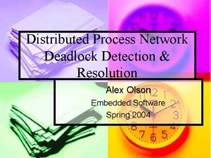 Distributed Process Network Deadlock Detection Resolution Alex Olson