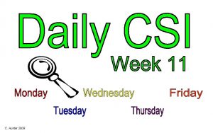 C Hunter 2009 Week 11 Monday CSI Challenge