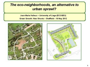 The econeighborhoods an alternative to urban sprawl JeanMarie