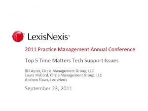 2011 Practice Management Annual Conference Top 5 Time