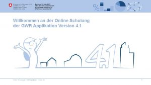 Willkommen an der Online Schulung der GWR Applikation