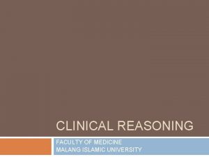 Pattern recognition clinical reasoning