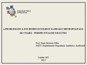 A PROBLEMTICA DOS RESDUOS SLIDOS NA REGIO METROPOLITANA