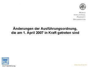 nderungen der Ausfhrungsordnung die am 1 April 2007